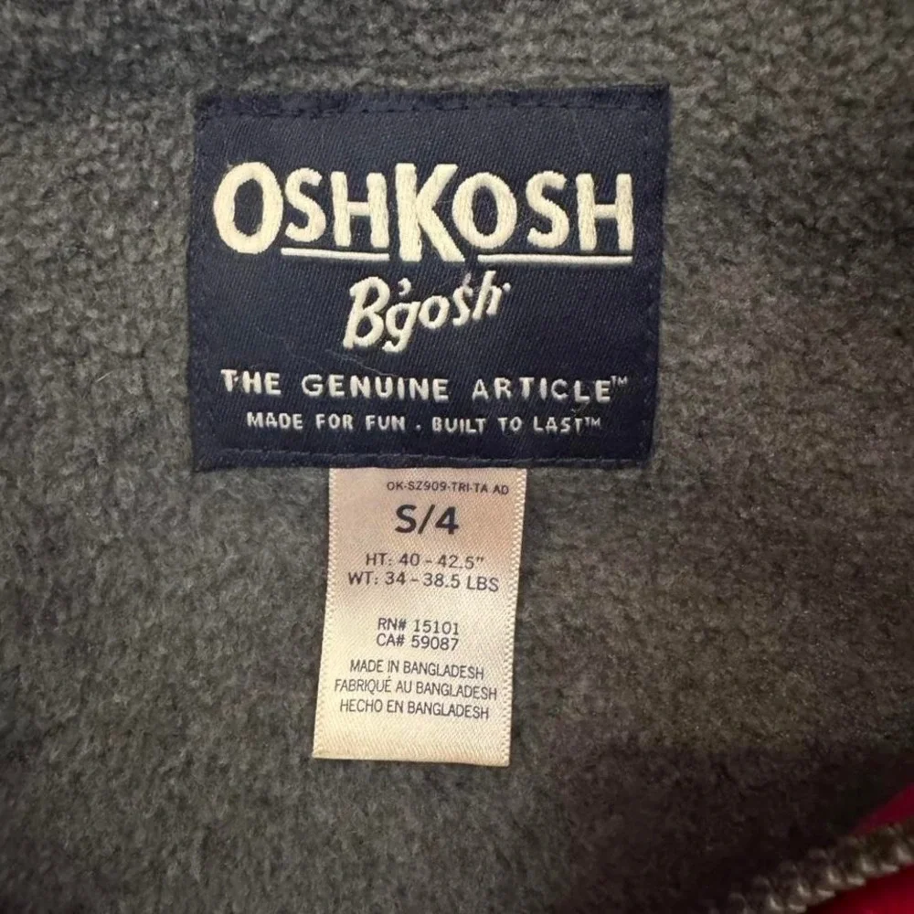 OshKosh B'gosh Red and Navy Blue Boys Puffer Jacker Size Small/4 Outdoors Winter